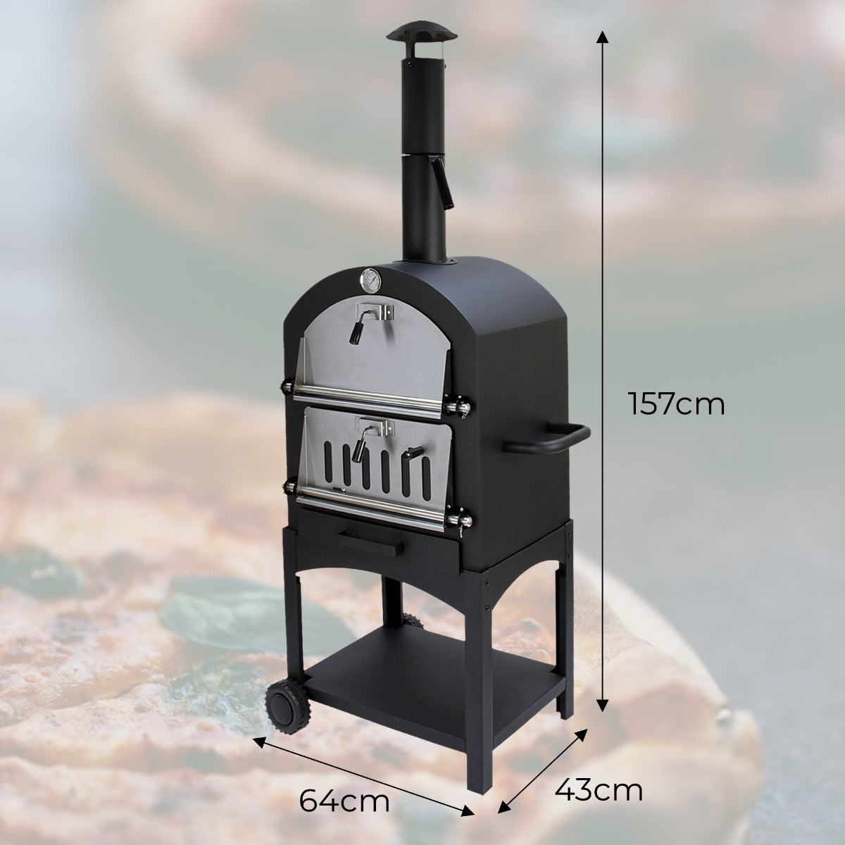 KuKoo Pizza oven - buiten + Pizzaschep