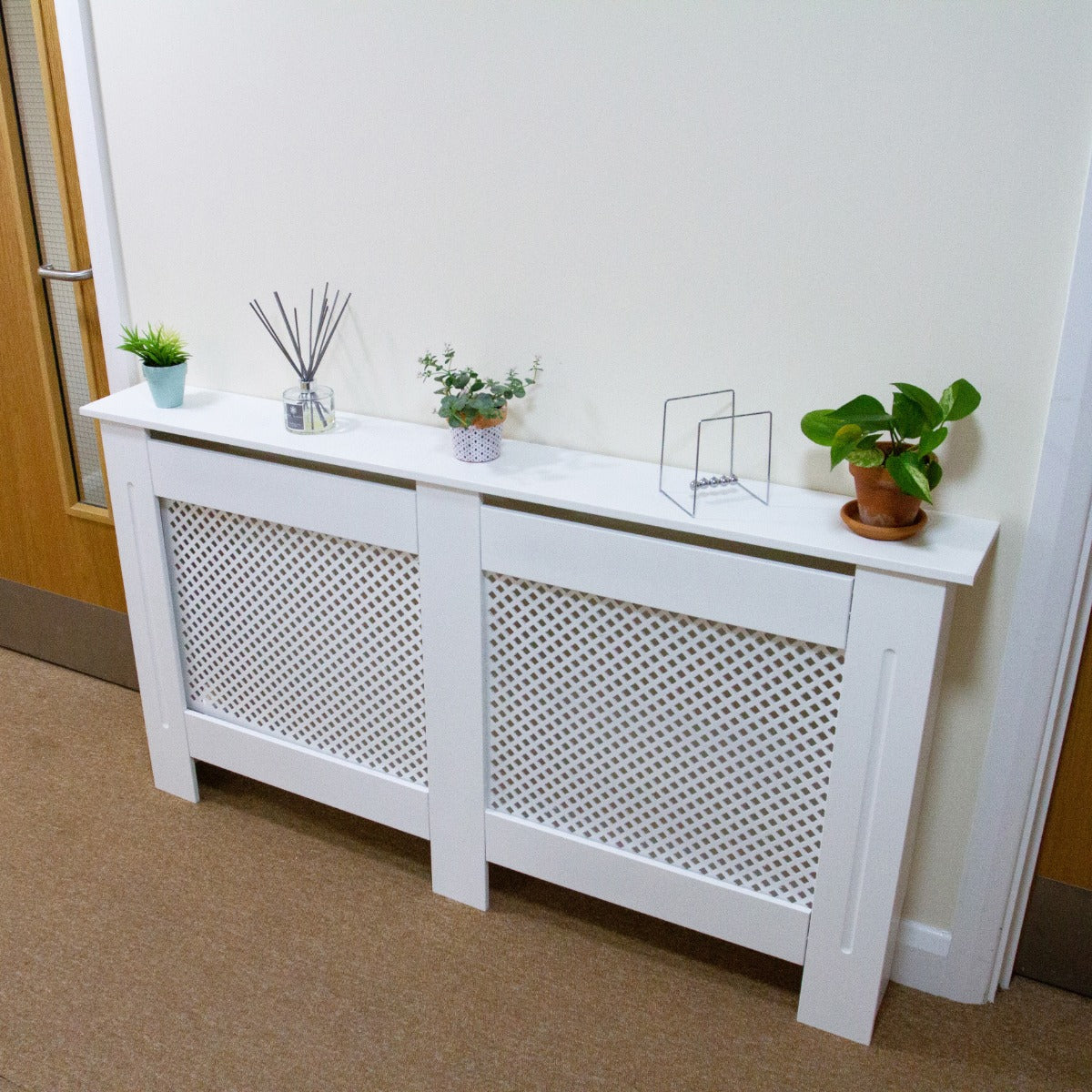 Radiatorombouw- MDF - Wit - Kant en klaar - 172x19x82 cm