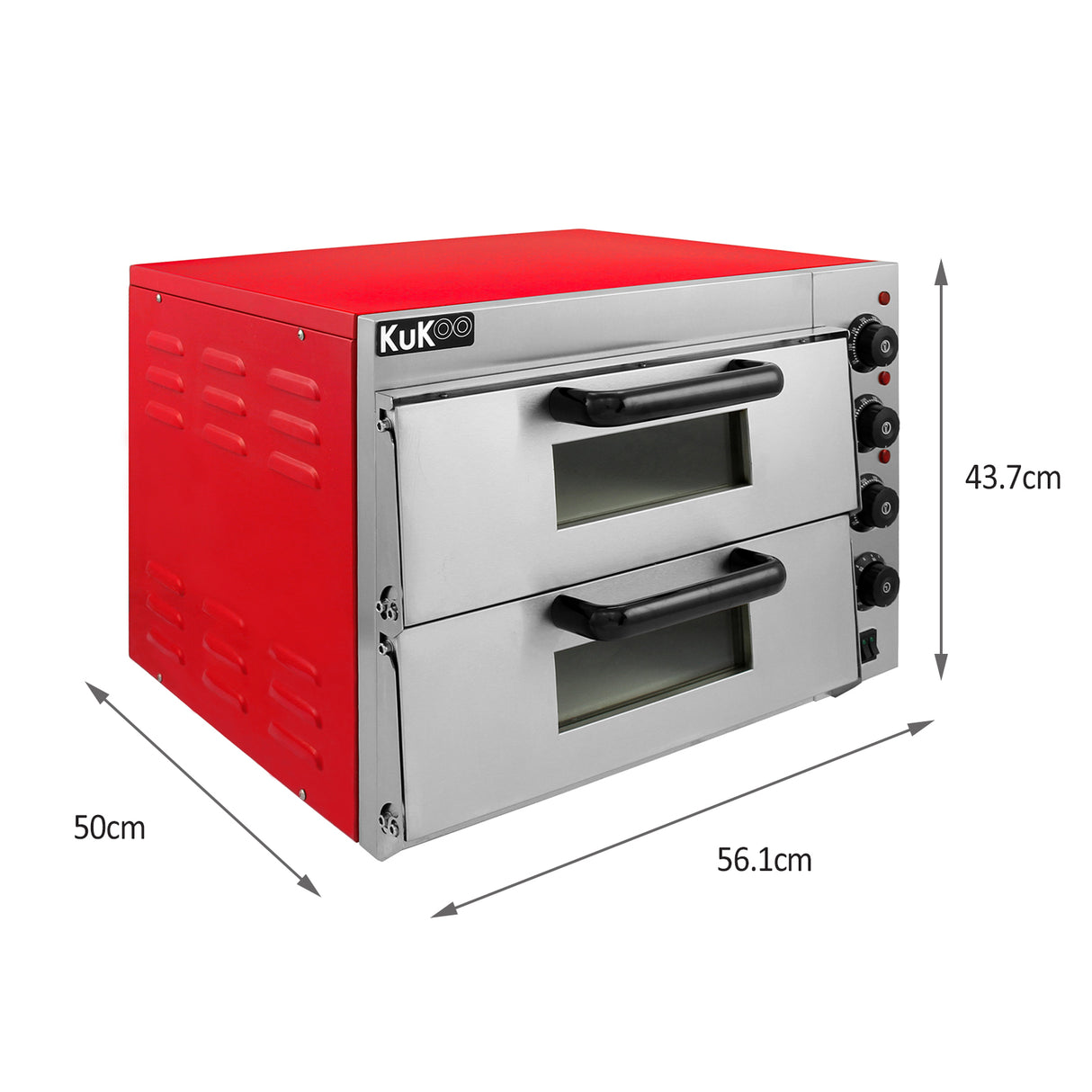 KuKoo Elektrische Pizza Oven Twee Kamers