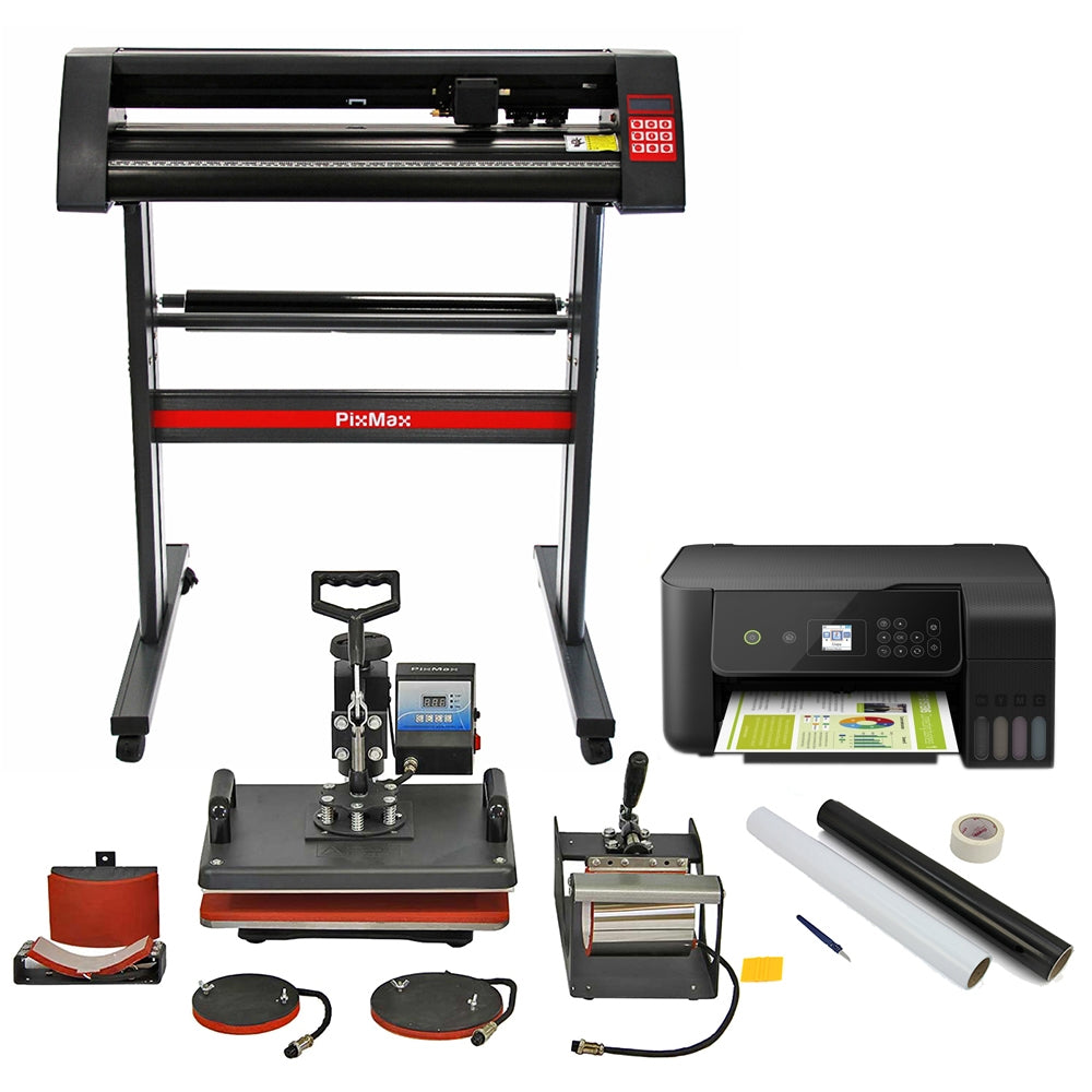 Pixmax 5 in 1 Hitte pers, vinyl snijder, printer en startergereedsschapset