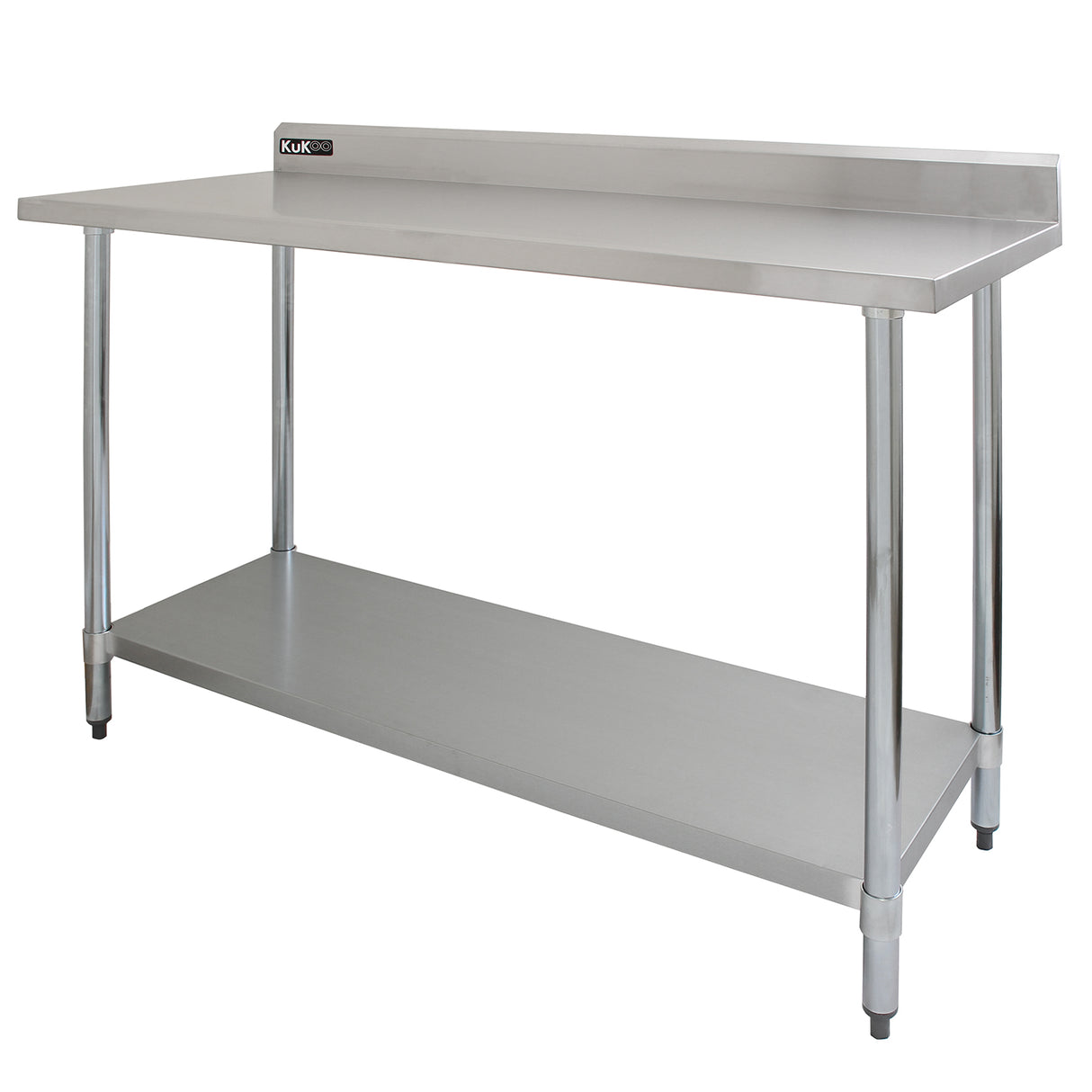 KuKoo RVS Werktafel met Opstaande Rand en Bodemschap 150cm