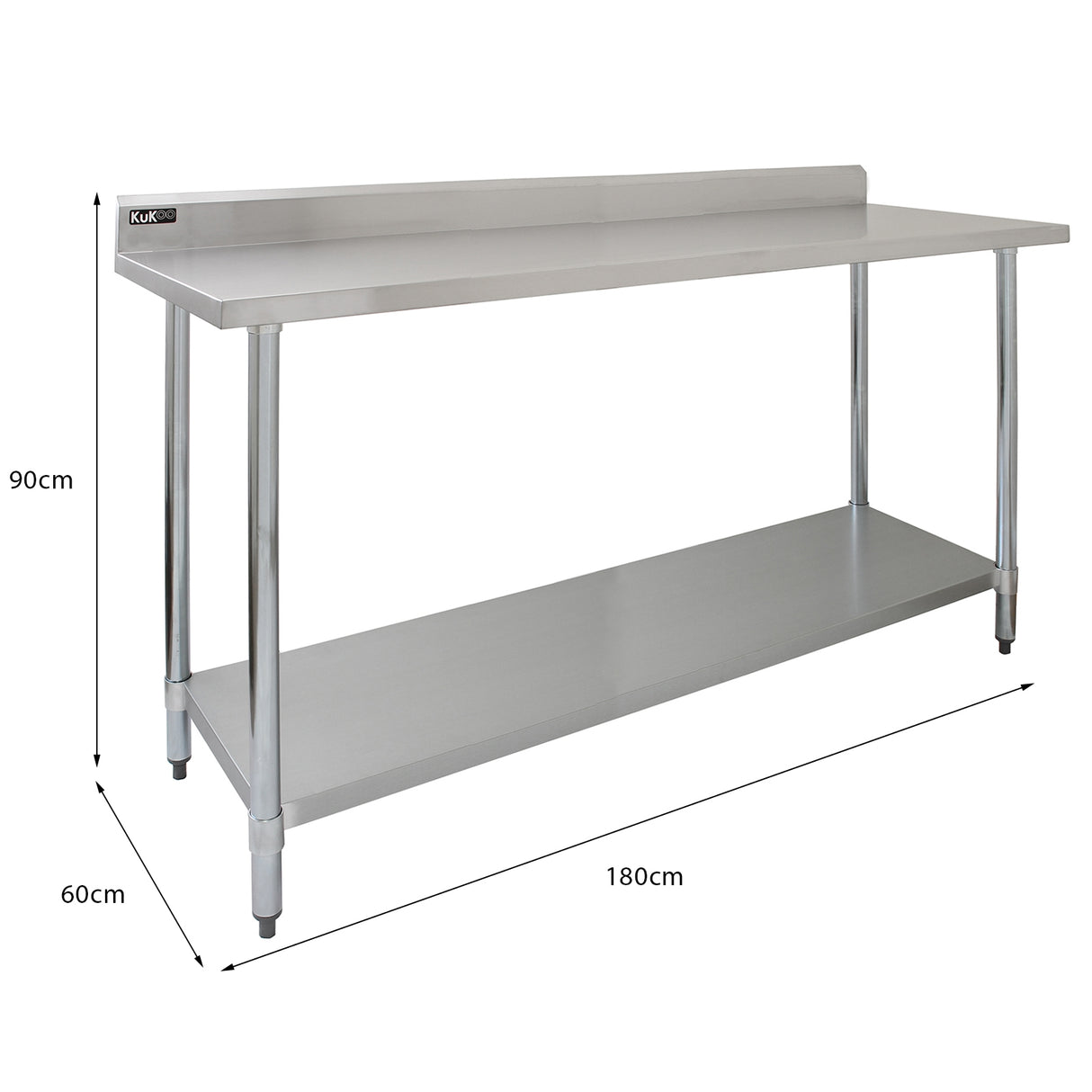 Keukenwerktafel met een dubbel bovenschap - 180 cm