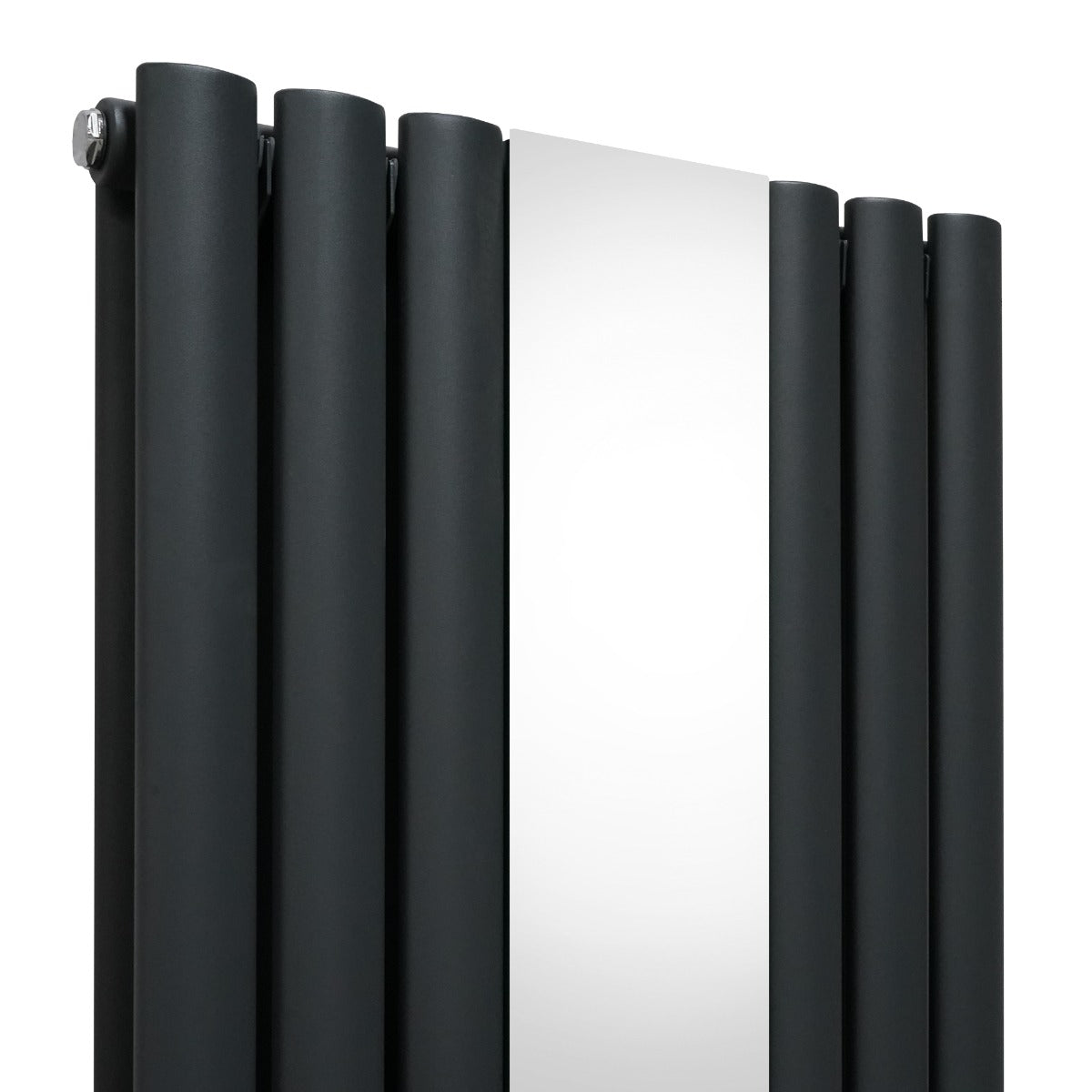 Ovale Spiegelradiator & Kleppen - 1800mm x 380mm - Grijs