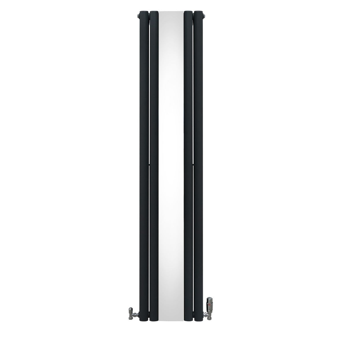 Ovale Spiegelradiator & Kleppen - 1800mm x 380mm - Grijs