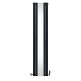 Ovale Spiegelradiator & Kleppen - 1800mm x 380mm - Grijs