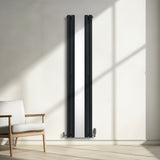 Ovale Spiegelradiator & Kleppen - 1800mm x 380mm - Grijs