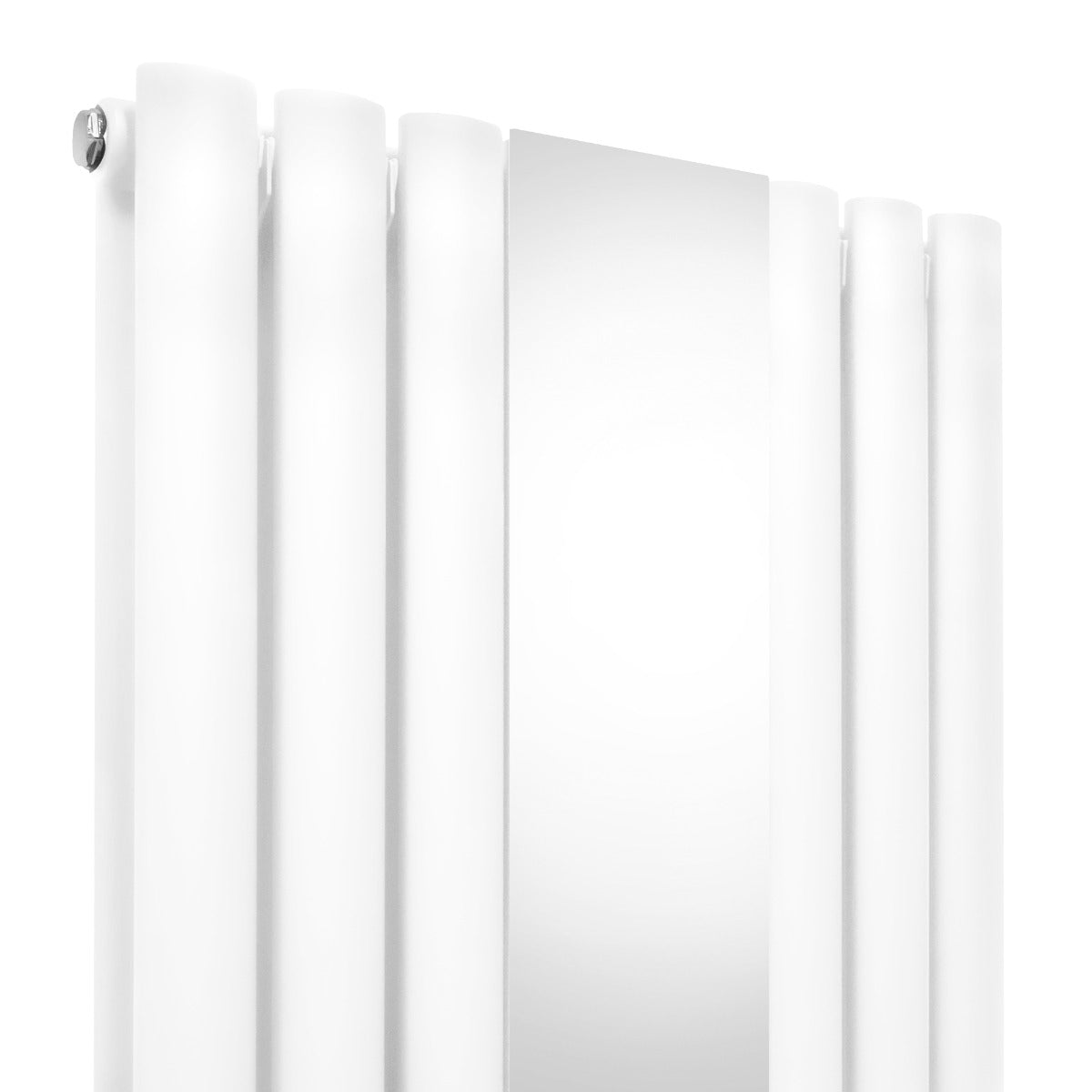 Ovale Spiegelradiator & Kleppen - 1800mm x 380mm - Wit