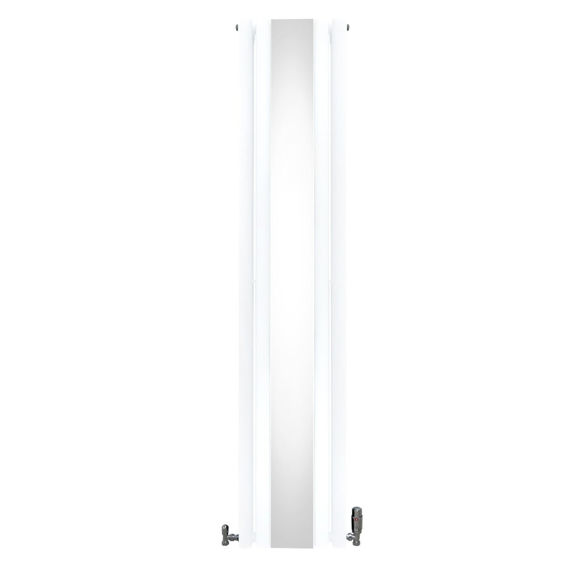 Ovale Spiegelradiator & Kleppen - 1800mm x 380mm - Wit