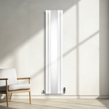 Ovale Spiegelradiator & Kleppen - 1800mm x 380mm - Wit