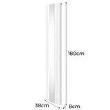 Ovale Spiegelradiator & Kleppen - 1800mm x 380mm - Wit