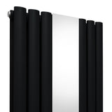 Ovale Spiegelradiator & Kleppen - 1800mm x 380mm - Zwart