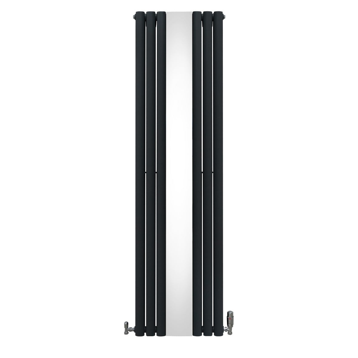 Ovale Spiegelradiator & Kleppen - 1800mm x 500mm - Grijs