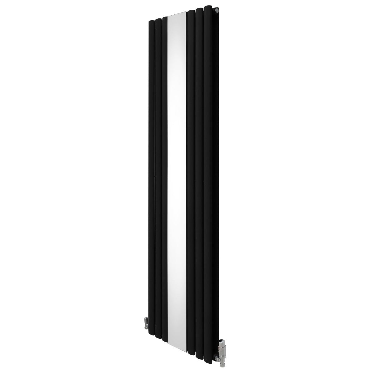 Ovale Spiegelradiator & Kleppen - 1800mm x 500mm - Zwart