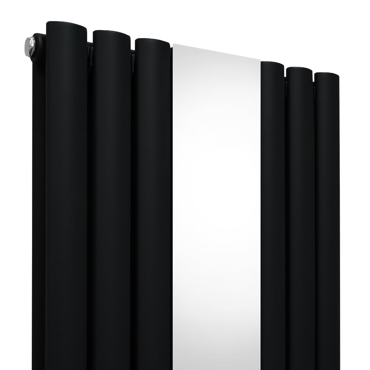 Ovale Spiegelradiator & Kleppen - 1800mm x 500mm - Zwart