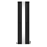 Ovale Spiegelradiator & Kleppen - 1800mm x 500mm - Zwart