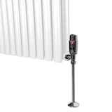 Ovale Kolomradiator & TRV Chroomkranen - 600mm x 600mm – Wit