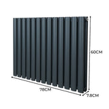 Ovale Kolomradiator & TRV Chroomkranen - 600mm x 780mm – Antraciet Grijs