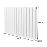 Ovale Kolomradiator & TRV Chroomkranen - 600mm x 780mm – Wit