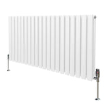 Ovale Kolomradiator & TRV Chroomkranen - 600mm x 1200mm – Wit