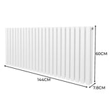 Ovale Kolomradiator & TRV Chroomkranen - 600mm x 1440mm – Wit