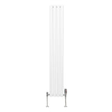 Ovale Kolomradiator & TRV Chroomkranen - 1600mm x 240mm – Wit