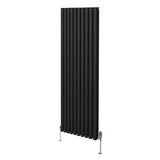 Ovale Kolomradiator & TRV Chroomkranen - 1800mm x 600mm – Zwart