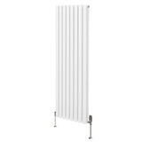 Ovale Kolomradiator & TRV Chroomkranen - 1600mm x 480mm – Wit