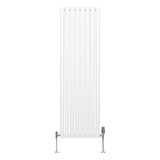 Ovale Kolomradiator & TRV Chroomkranen - 1600mm x 480mm – Wit