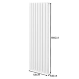 Ovale Kolomradiator & TRV Chroomkranen - 1600mm x 480mm – Wit