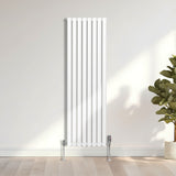 Ovale Kolomradiator & TRV Chroomkranen - 1600mm x 480mm – Wit