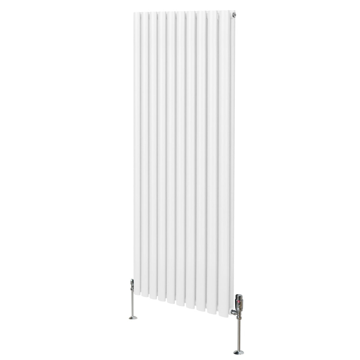 Ovale Kolomradiator & TRV Chroomkranen - 1600mm x 600mm – Wit