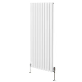 Ovale Kolomradiator & TRV Chroomkranen - 1600mm x 600mm – Wit