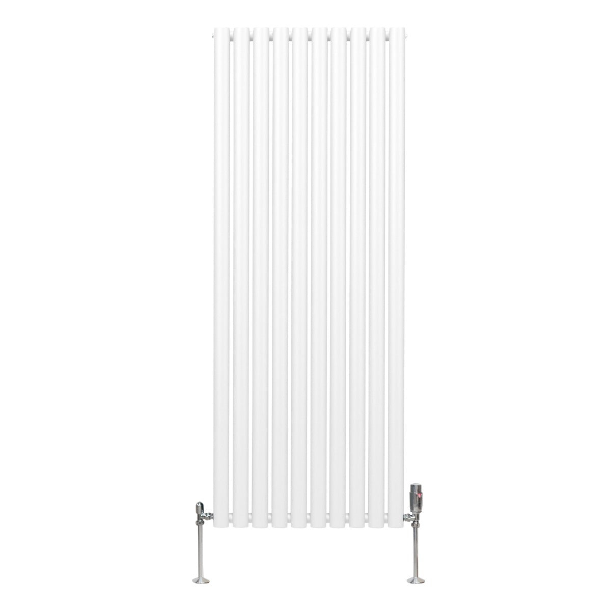 Ovale Kolomradiator & TRV Chroomkranen - 1600mm x 600mm – Wit