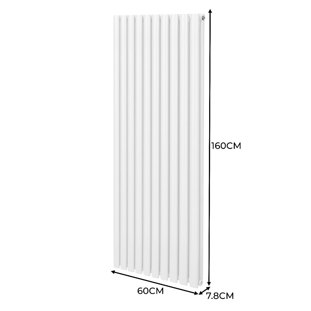 Ovale Kolomradiator & TRV Chroomkranen - 1600mm x 600mm – Wit