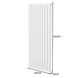 Ovale Kolomradiator & TRV Chroomkranen - 1600mm x 600mm – Wit