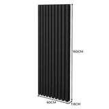 Ovale Kolomradiator & TRV Chroomkranen - 1600mm x 600mm – Zwart