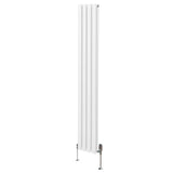 Ovale Kolomradiator & TRV Chroomkranen - 1800mm x 240mm – Wit