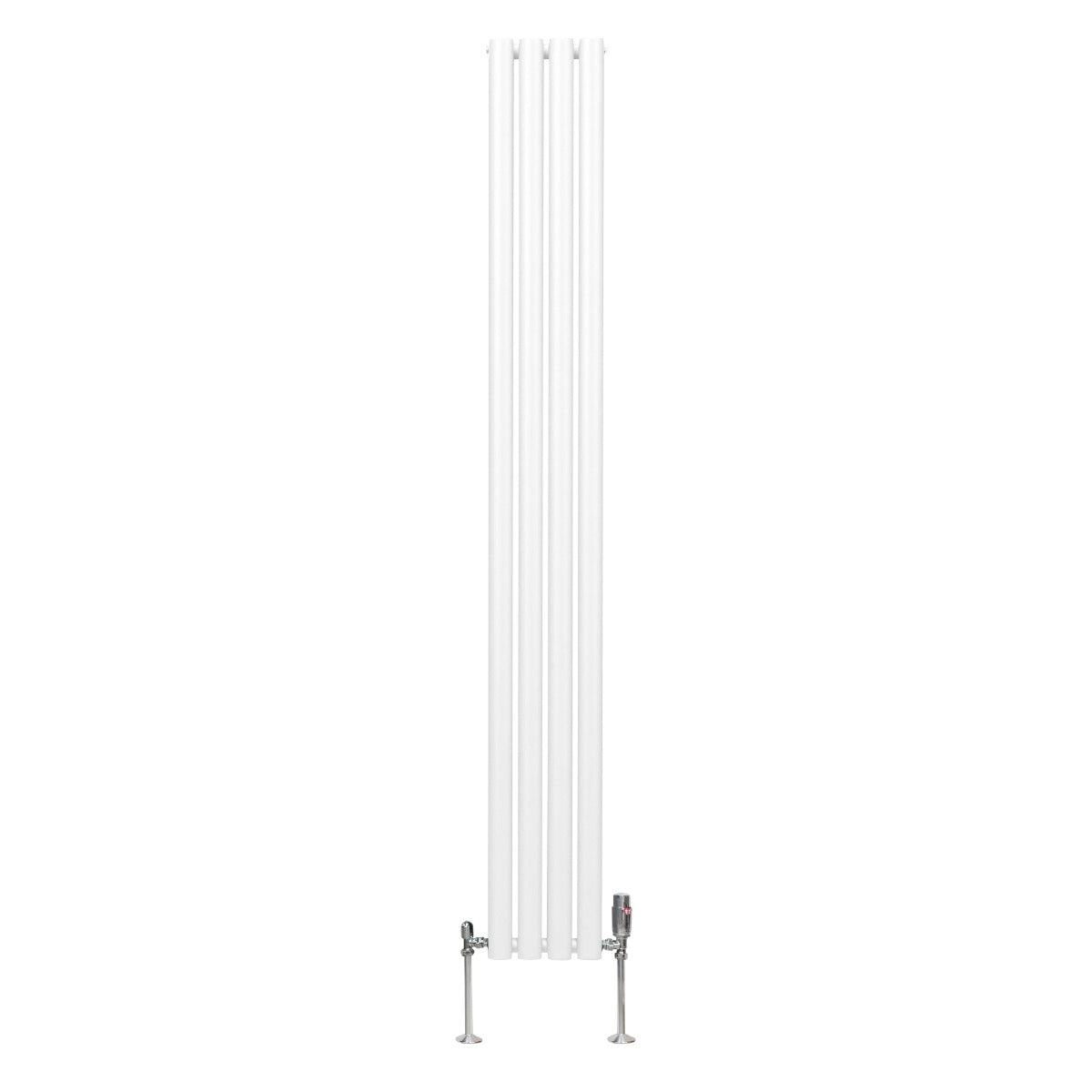 Ovale Kolomradiator & TRV Chroomkranen - 1800mm x 240mm – Wit