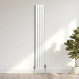 Ovale Kolomradiator & TRV Chroomkranen - 1800mm x 240mm – Wit