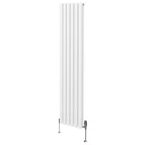 Ovale Kolomradiator & TRV Chroomkranen - 1800mm x 360mm – Wit