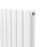 Ovale Kolomradiator & TRV Chroomkranen - 1800mm x 360mm – Wit