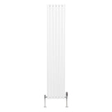 Ovale Kolomradiator & TRV Chroomkranen - 1800mm x 360mm – Wit