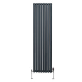 Ovale Kolomradiator & TRV Chroomkranen - 1800mm x 480mm – Antraciet Grijs