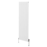 Ovale Kolomradiator & TRV Chroomkranen - 1800mm x 480mm – Wit