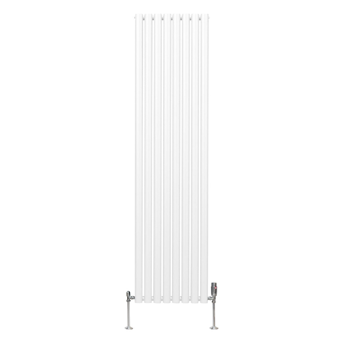 Ovale Kolomradiator & TRV Chroomkranen - 1800mm x 480mm – Wit