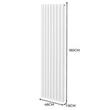 Ovale Kolomradiator & TRV Chroomkranen - 1800mm x 480mm – Wit