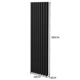 Ovale Kolomradiator & TRV Chroomkranen - 1800mm x 480mm – Zwart