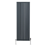 Ovale Kolomradiator & TRV Chroomkranen - 1800mm x 600mm – Antraciet Grijs