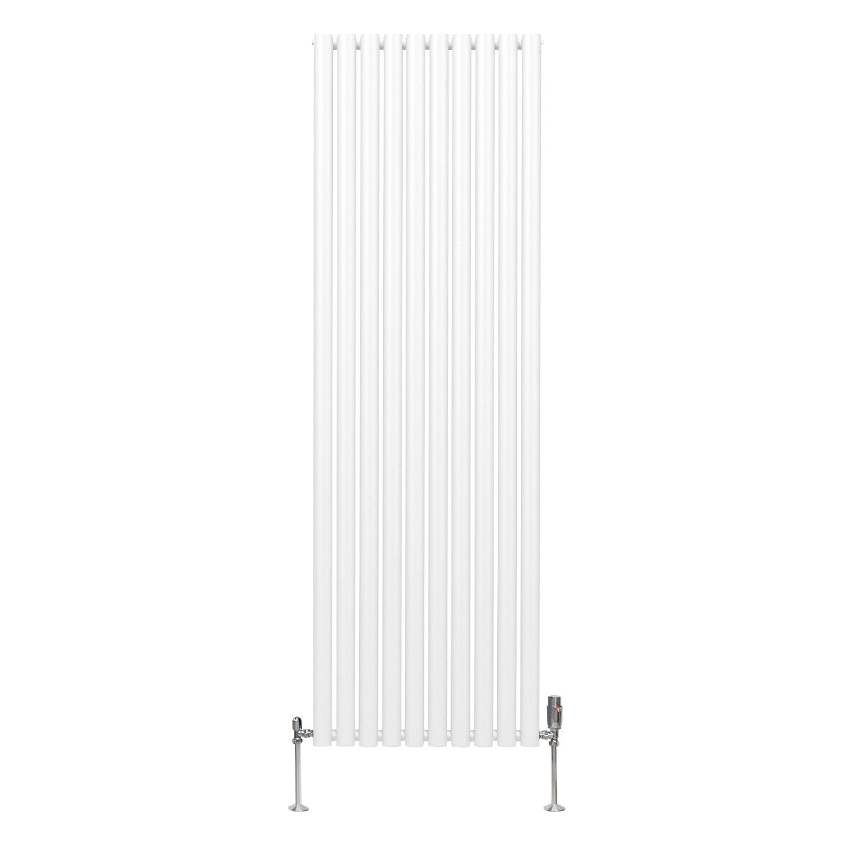 Ovale Kolomradiator & TRV Chroomkranen - 1800mm x 600mm – Wit