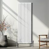 Ovale Kolomradiator & TRV Chroomkranen - 1800mm x 600mm – Wit